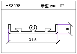 高密齒鋁型材HS3098