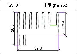 高密齒鋁型材HS3101